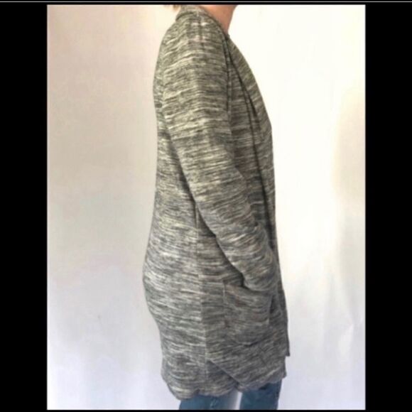ANTHROPOLOGIE TERRY LONG HEATHERED GRAY CARDIGAN - Picture 3 of 5